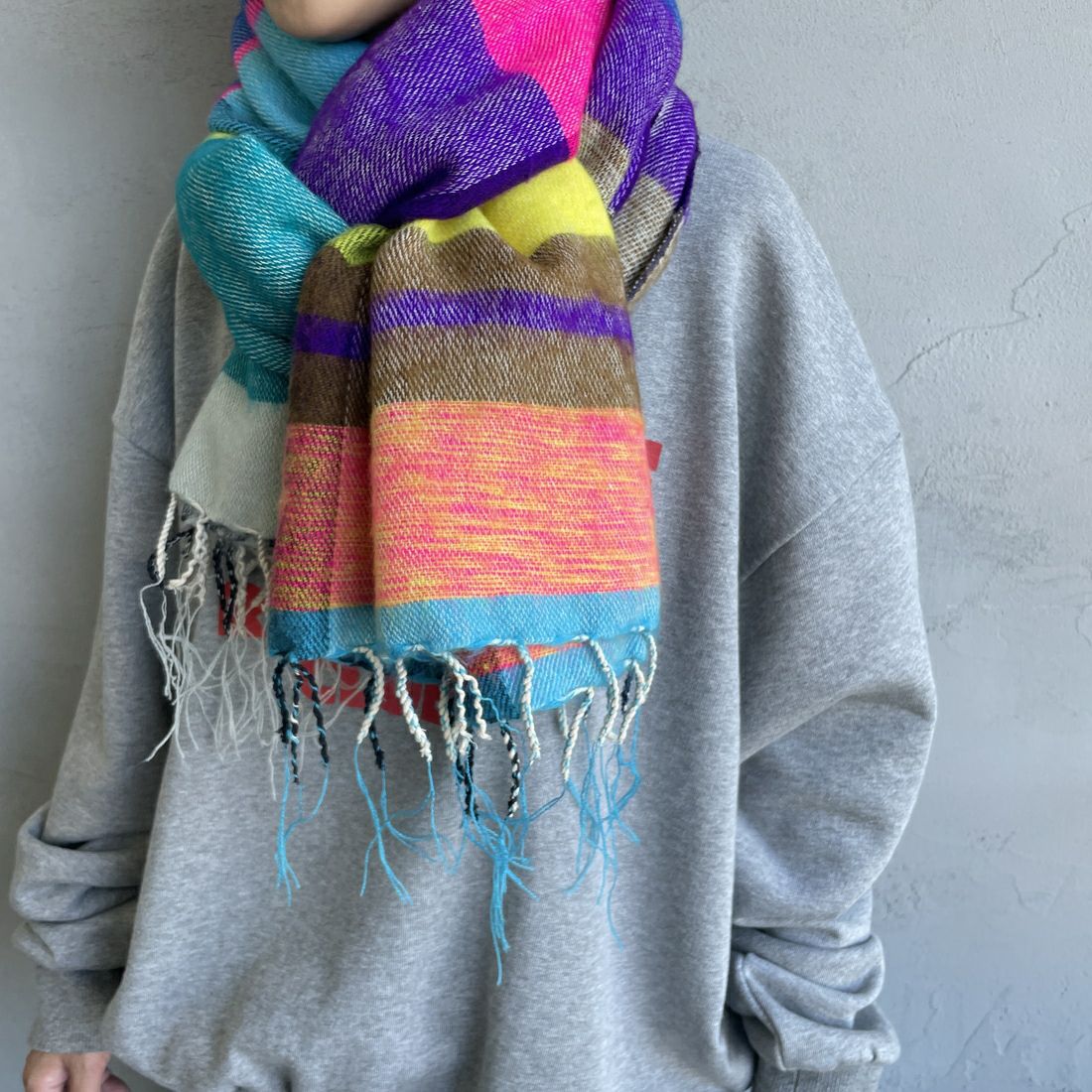 hint hint [ヒントヒント] アクリルコットン大判ストール [STOLE-10] PINK