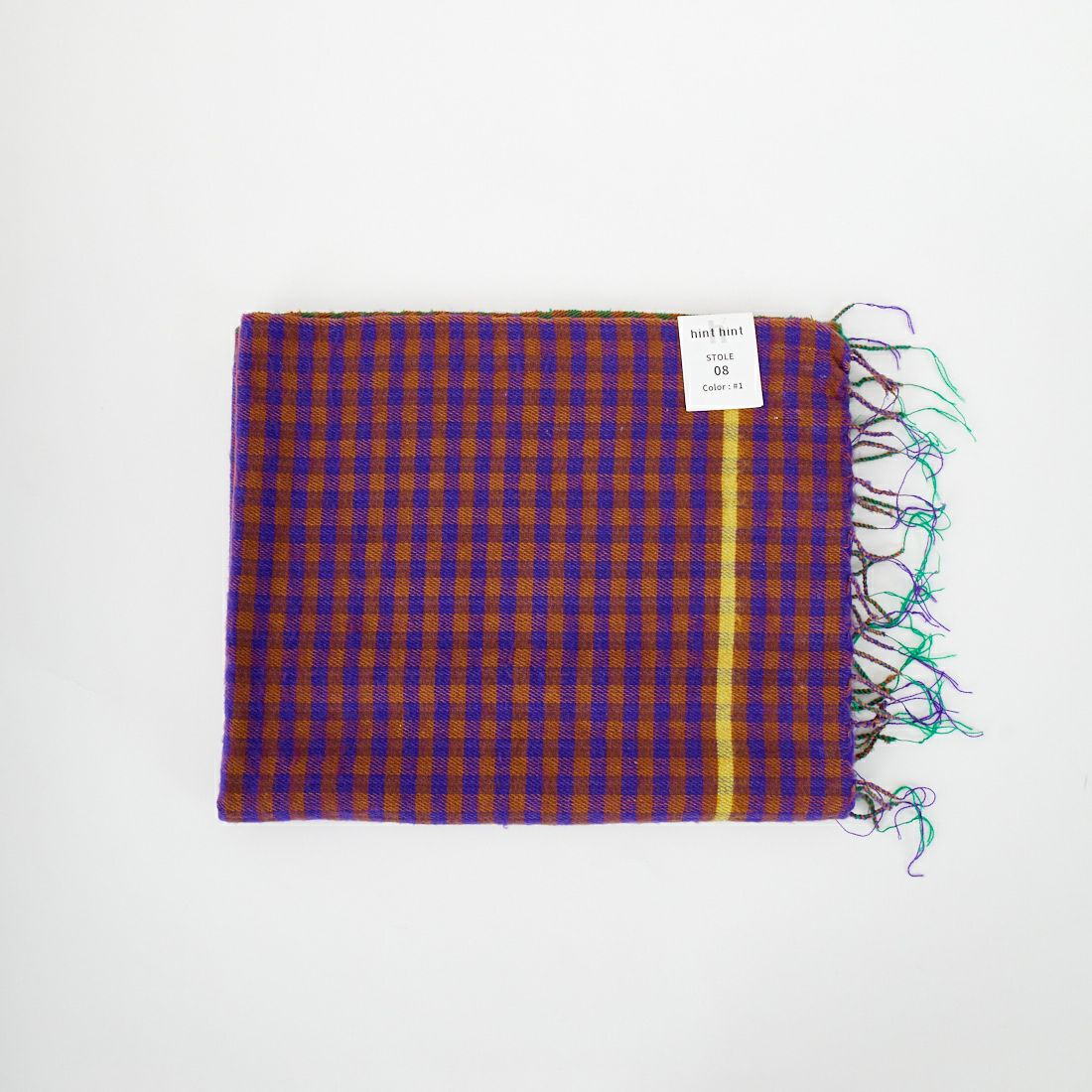 hint hint [ヒントヒント] アクリルコットン大判ストール [STOLE-08] PURPLE/GRN