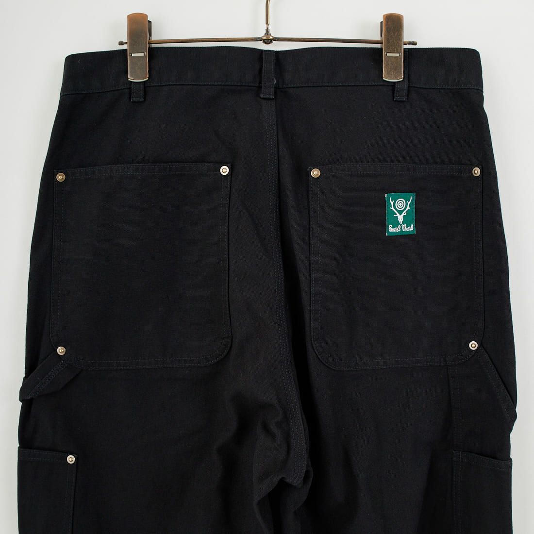 South2West8 [サウスツーウエストエイト] コットンキャンバス ダブルニーペインターパンツ [RW588] C BLACK