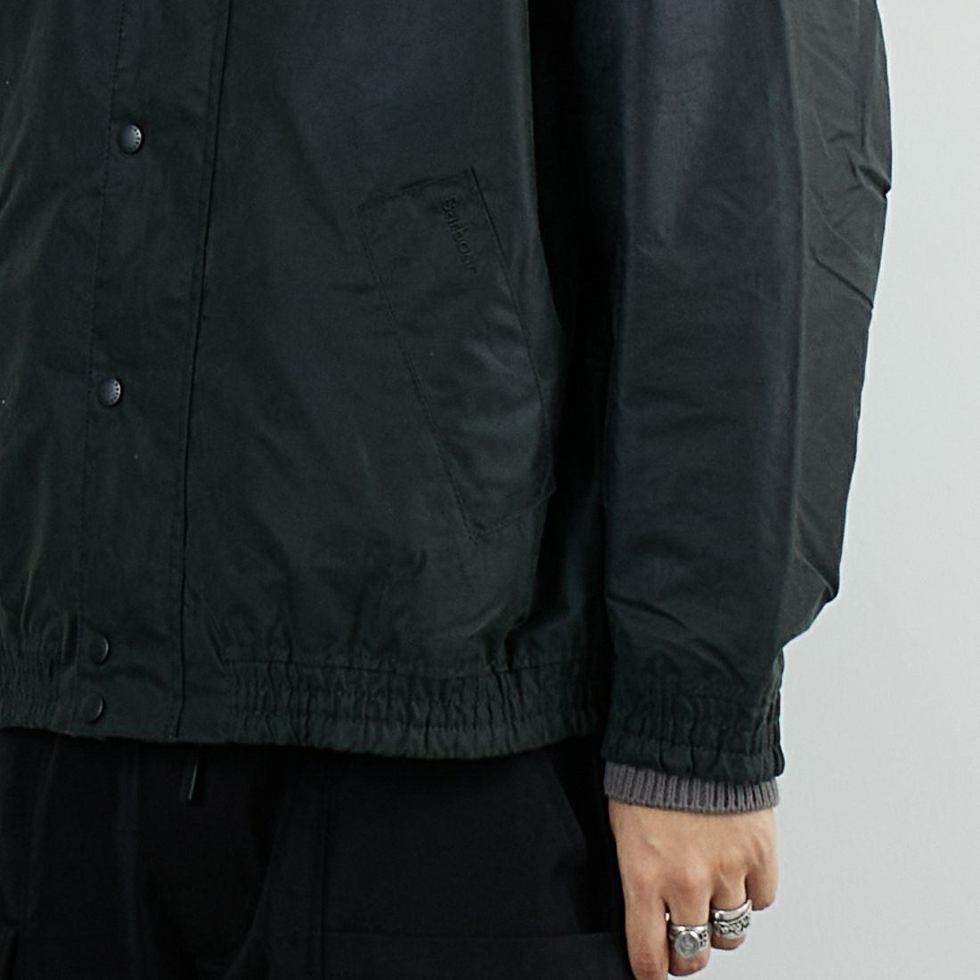 Barbour [バブアー] TRANSPORT/トランスポート スタンドカラーワックスブルゾン [MWX2497] SG91 &&モデル身長：179cm 着用サイズ：38&&