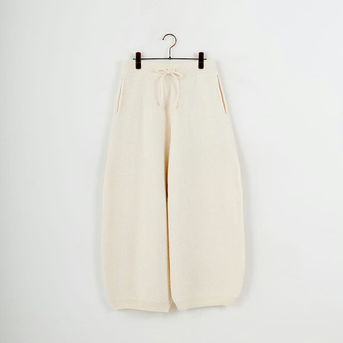 UNFIL [アンフィル] ウーレンコットン&EXファインラムウール リブニットワイドパンツ [WVFL-UW124] OFF WHITE