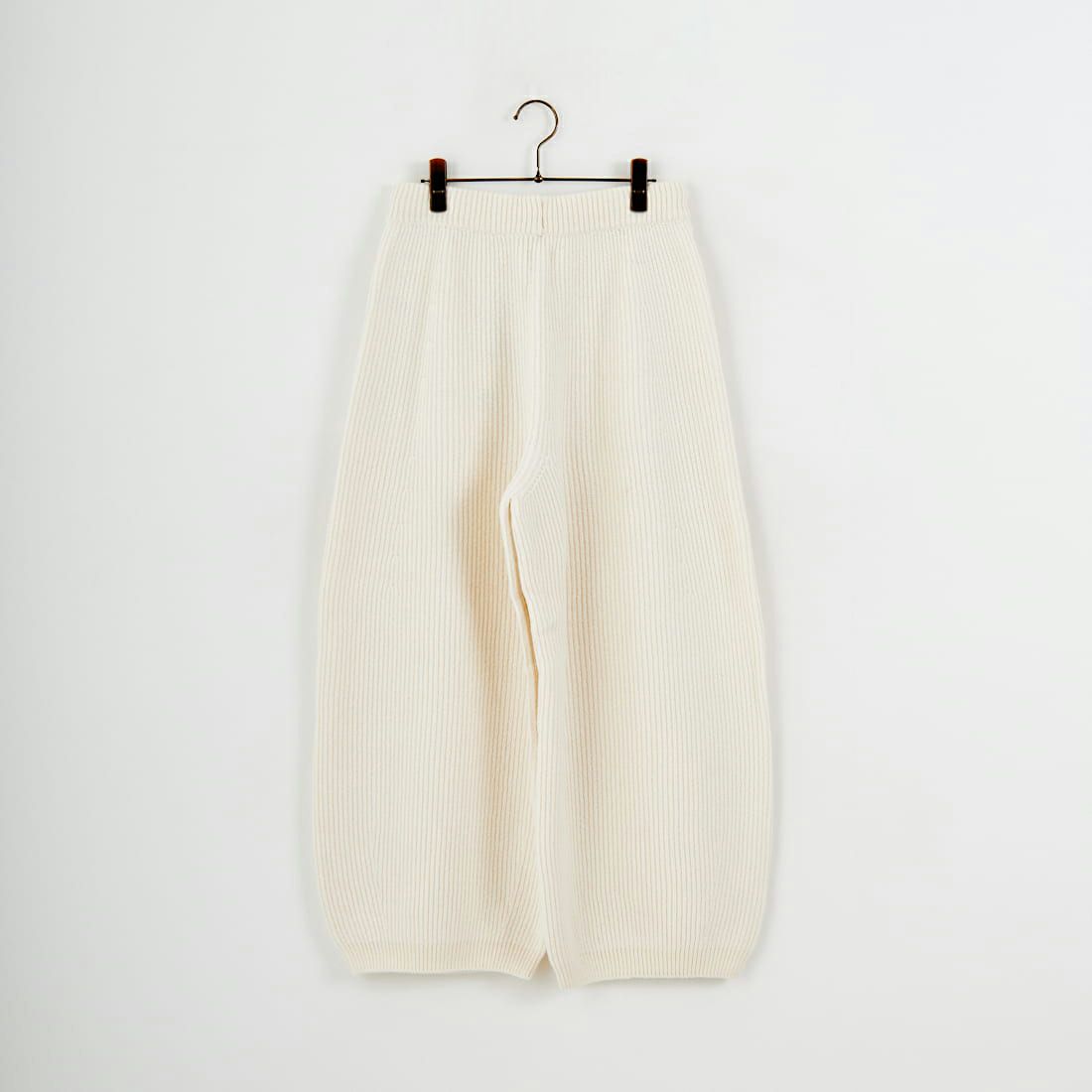 UNFIL [アンフィル] ウーレンコットン&EXファインラムウール リブニットワイドパンツ [WVFL-UW124] OFF WHITE
