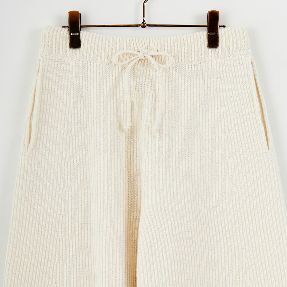 UNFIL [アンフィル] ウーレンコットン&EXファインラムウール リブニットワイドパンツ [WVFL-UW124] OFF WHITE