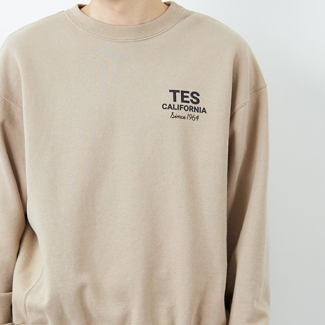 The Endless Summer [エンドレスサマー] 別注 BUHIダック バックプリントスウェット [FH-25774501-JF] BEIGE &&モデル身長：168cm 着用サイズ：M&&