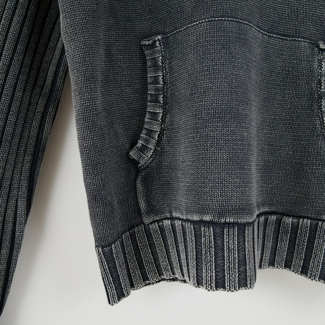 X-girl [エックスガール] フェイデッド ウーブンミックスニットフーディ [105254015011] BLACK