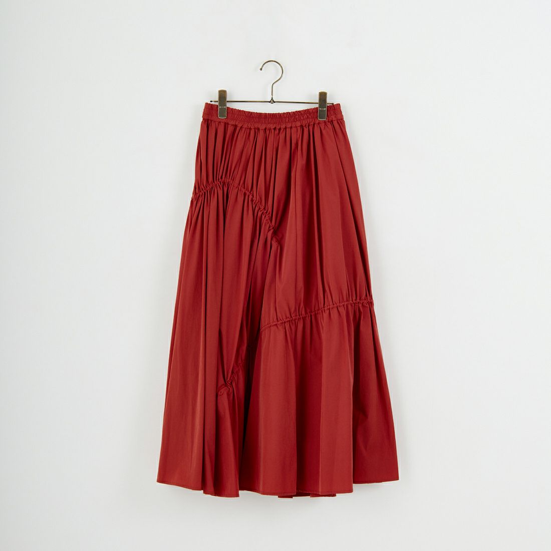 Jf Ready Made [ジェイエフレディメイド] ナイロンストレッチギャザースカート [755615] 22 ﾚｯﾄﾞ