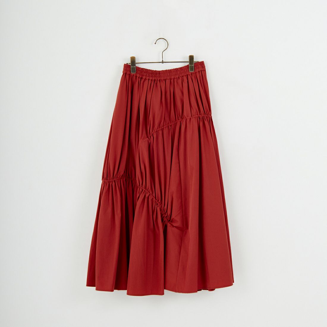 Jf Ready Made [ジェイエフレディメイド] ナイロンストレッチギャザースカート [755615] 22 ﾚｯﾄﾞ