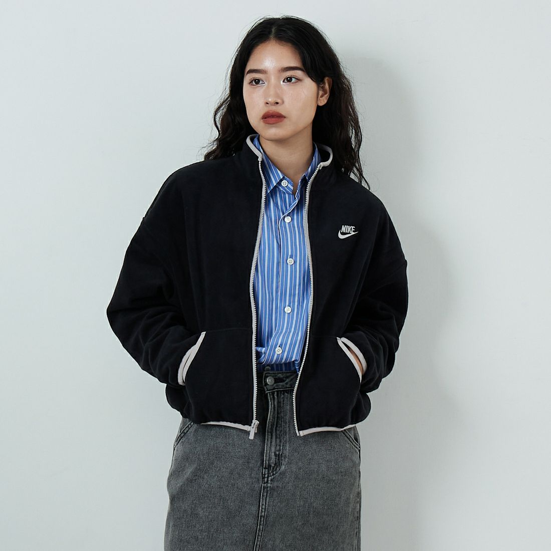 010 BLACK&&モデル身長：162cm 着用サイズ：M&&