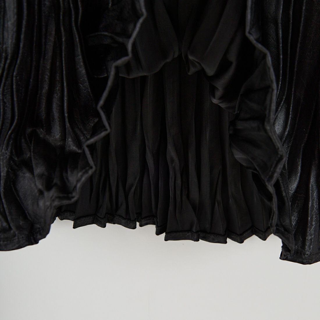 Jf Ready Made [ジェイエフレディメイド] チンツ風フェイクレザースカート [755693] 03 ﾌﾞﾗｯｸ