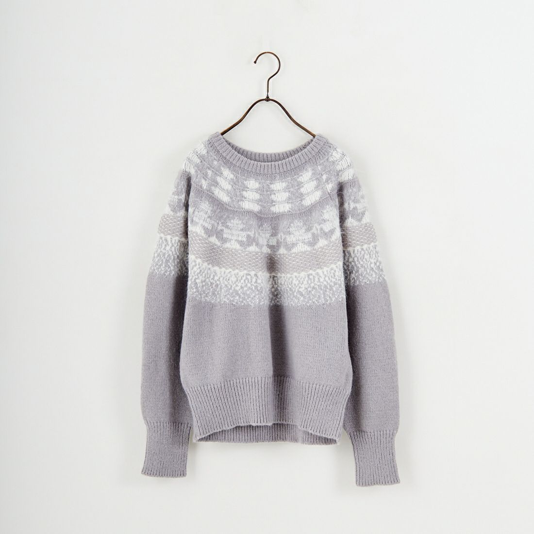 Jf Ready Made [ジェイエフレディメイド] ビーチヤーン求心柄ニット [735818] 12 ｸﾞﾚｰ