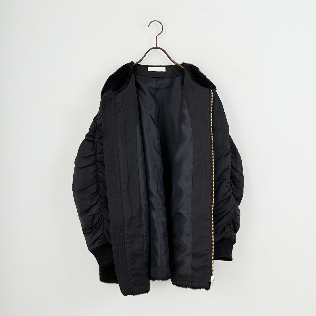 Jeans Factory Clothes [ジーンズファクトリークローズ] ボア切替ノーカラーコート [785750] 03 ﾌﾞﾗｯｸ