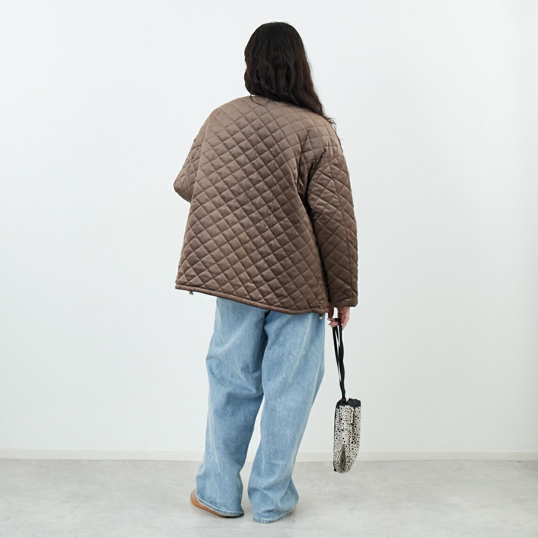 Jeans Factory Clothes [ジーンズファクトリークローズ] リバーシブルベロアキルトジャケット [785741] 66 ﾓｶ &&モデル身長：162cm 着用サイズ：F&&