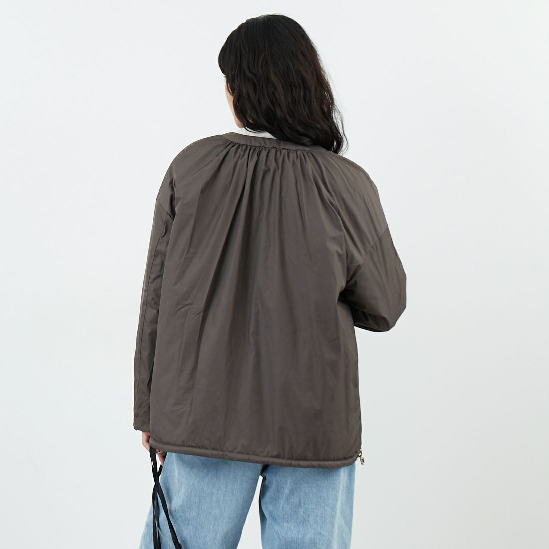 Jeans Factory Clothes [ジーンズファクトリークローズ] リバーシブルベロアキルトジャケット [785741] 66 ﾓｶ &&モデル身長：162cm 着用サイズ：F&&