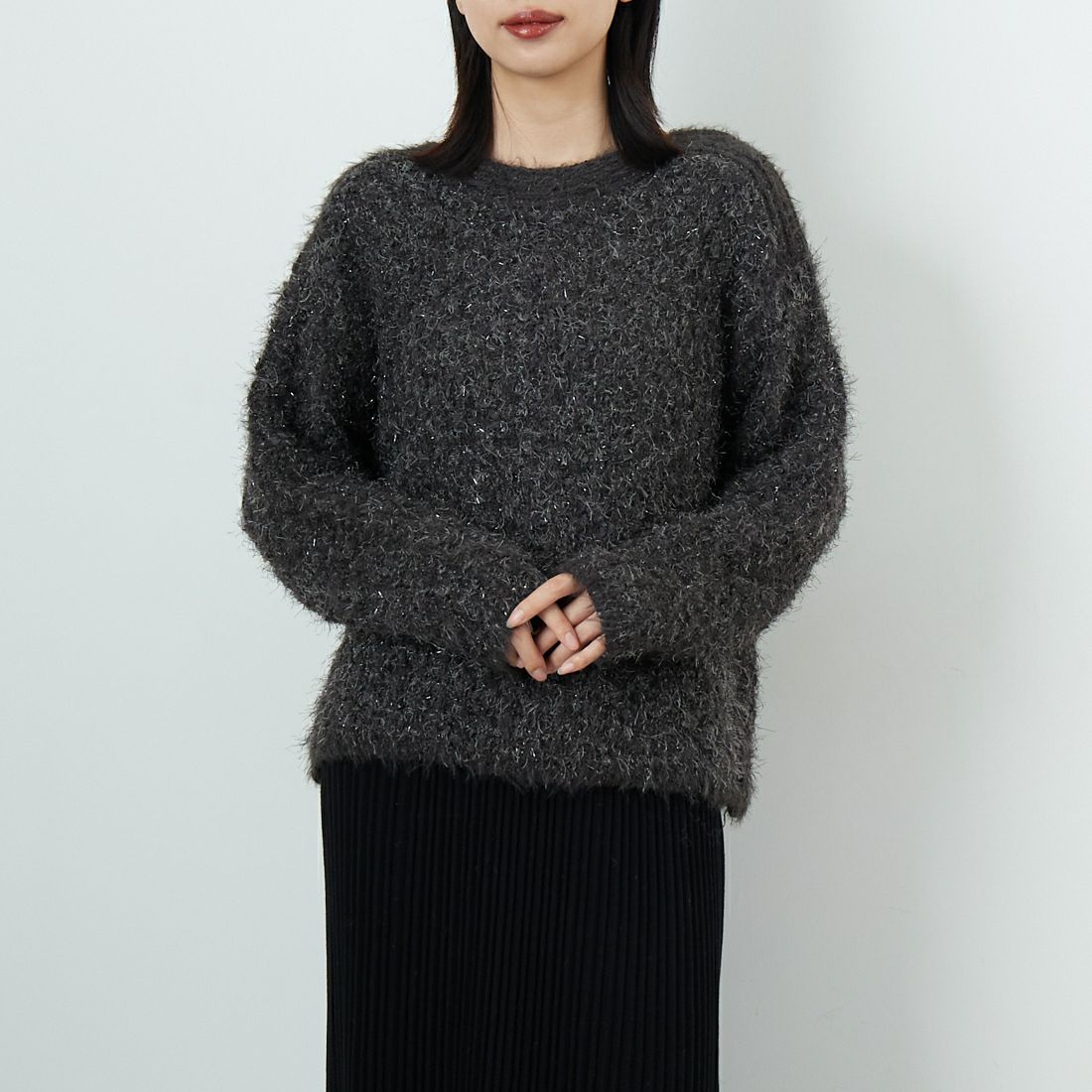 ﾁｬｺｰﾙｸﾞﾚｰ&&モデル身長：162cm 着用サイズ：F&&