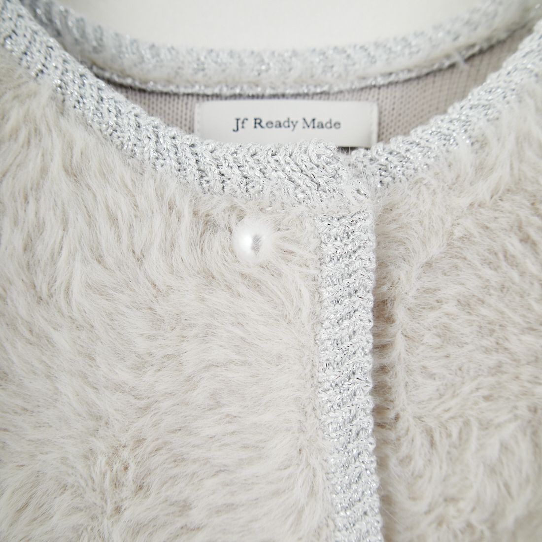 Jf Ready Made [ジェイエフレディメイド] フォックスタッチニットカーディガン [735811] 11 Lｸﾞﾚｰ