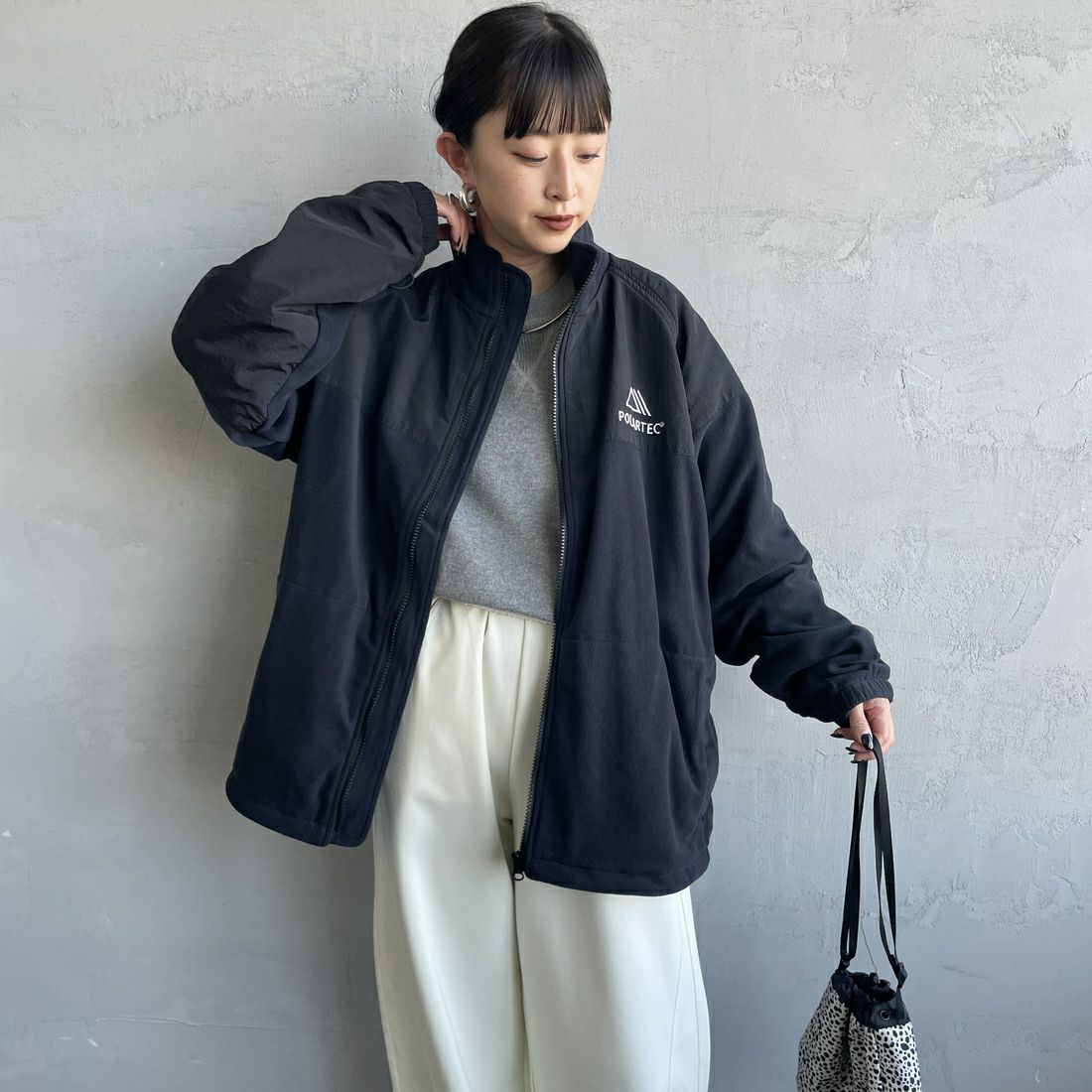 Jeans Factory Clothes [ジーンズファクトリークローズ] ポーラテック ECWCSフリースジャケット [JFC-254-041] 80 ﾌﾞﾗｯｸ &&モデル身長：150cm 着用サイズ：S&&