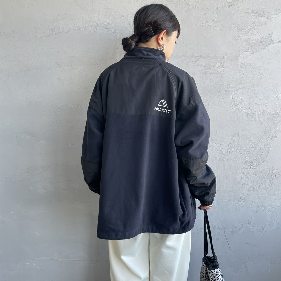 Jeans Factory Clothes [ジーンズファクトリークローズ] ポーラテック ECWCSフリースジャケット [JFC-254-041] 80 ﾌﾞﾗｯｸ &&モデル身長：150cm 着用サイズ：S&&