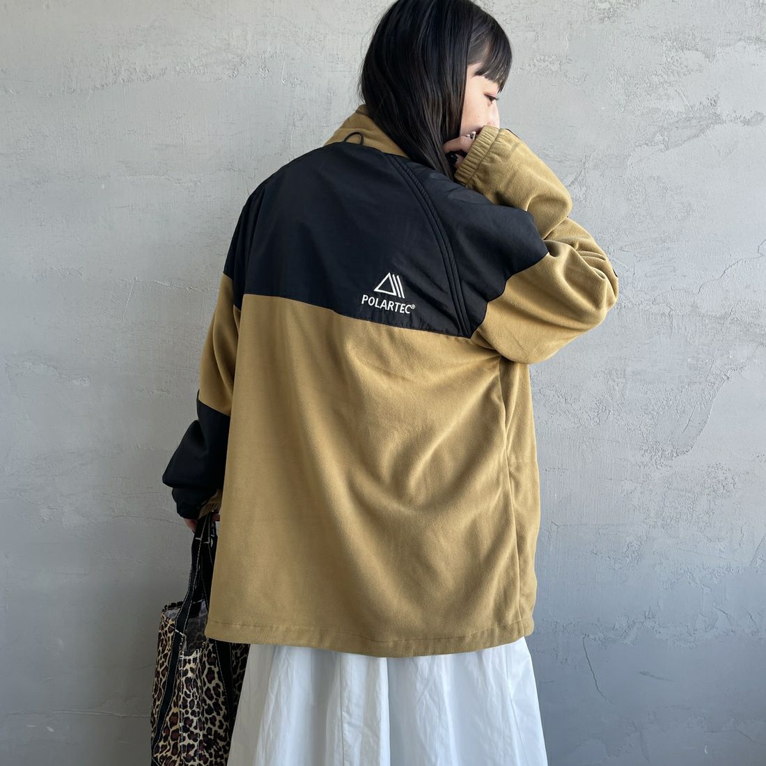 Jeans Factory Clothes [ジーンズファクトリークローズ] ポーラテック ECWCSフリースジャケット [JFC-254-041]74 ﾍﾞｰｼﾞｭ &&モデル身長：150cm 着用サイズ：S&&