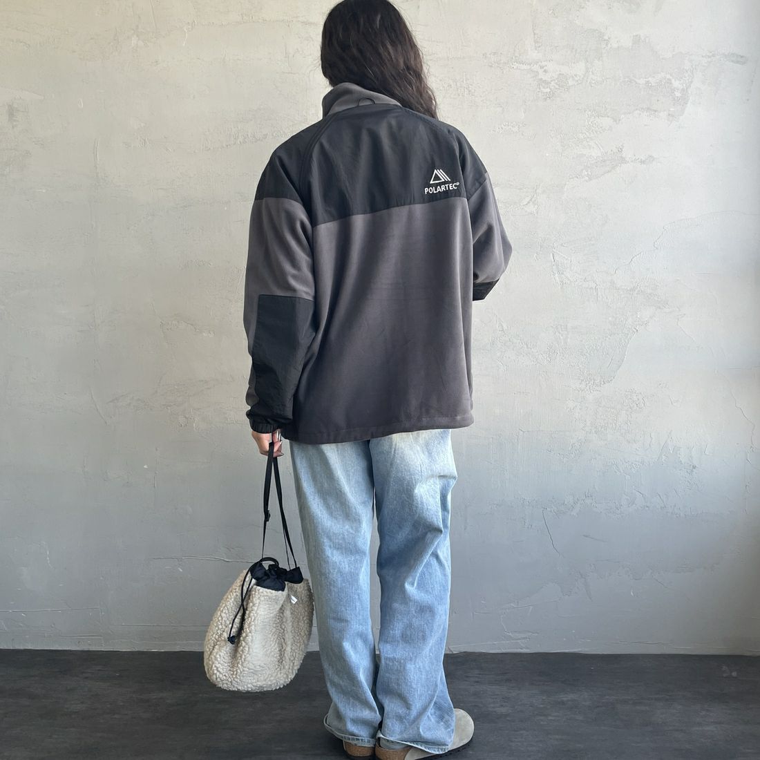 Jeans Factory Clothes [ジーンズファクトリークローズ] ポーラテック ECWCSフリースジャケット [JFC-254-041]89 ﾁｬｺｰﾙ &&モデル身長：162cm 着用サイズ：S&&