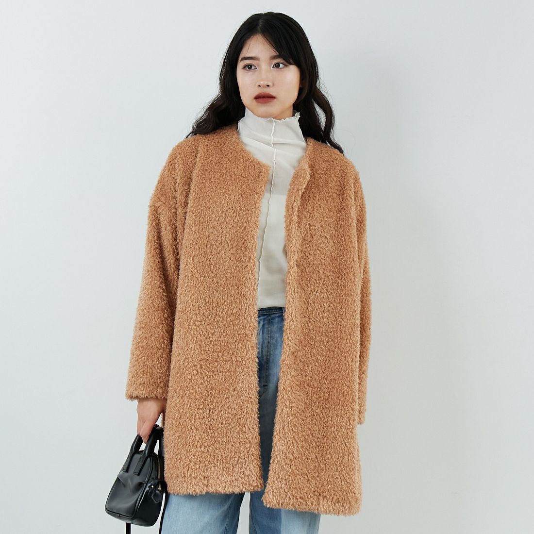 未使用品gypsohila ジプソフィア　ヘリンボーンコート　オレオ 未使用品gypsohila ジプソフィアヘリンボーンコートオレオ