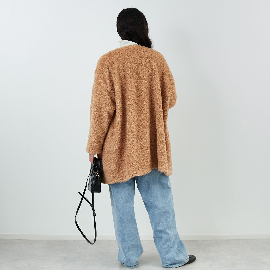 STELLA CIFFON [ステラシフォン] ダブルフェイスボアコート [ST4-26104] 60 BEIGE &&モデル身長：162cm 着用サイズ：36&&