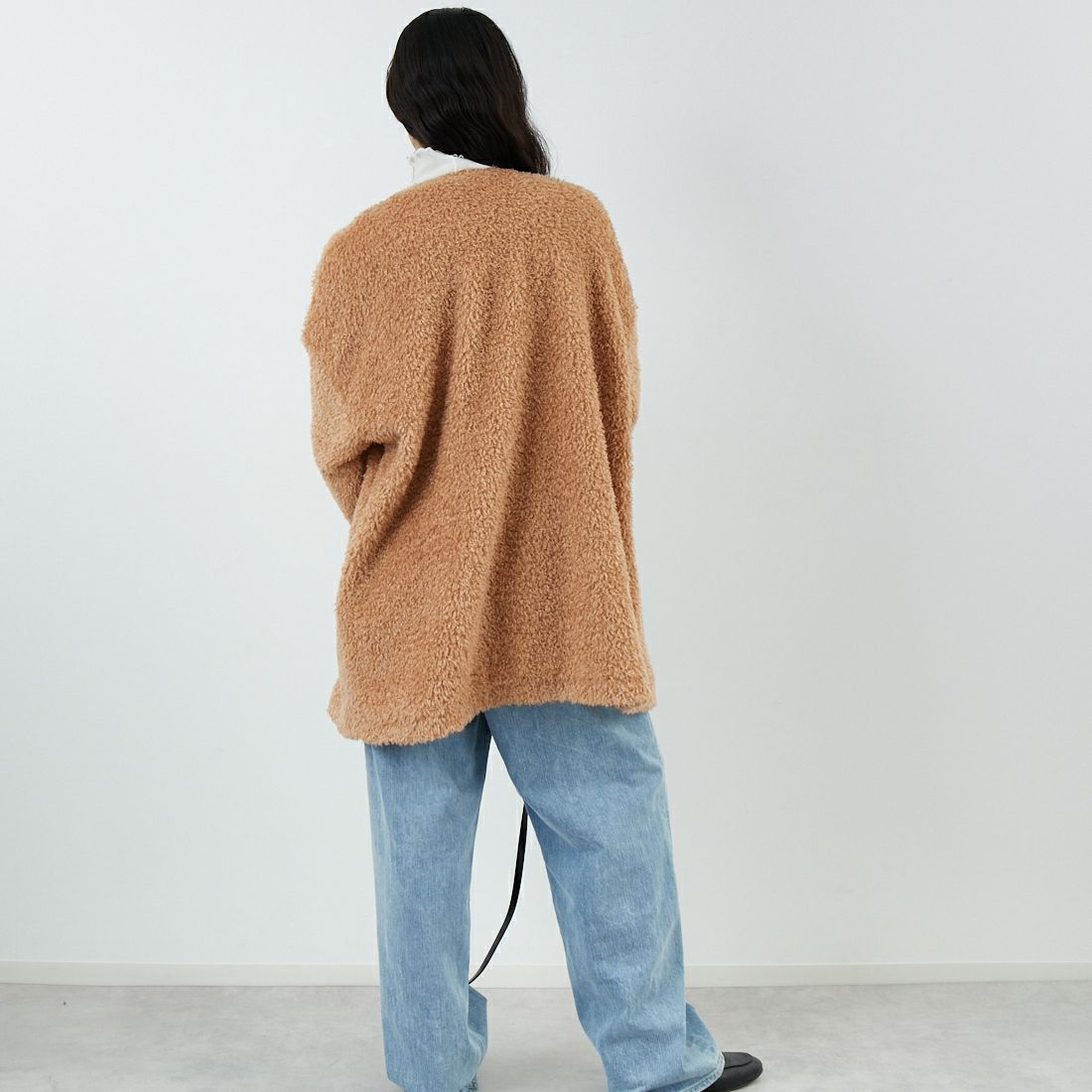 STELLA CIFFON [ステラシフォン] ダブルフェイスボアコート [ST4-26104] 60 BEIGE &&モデル身長：162cm 着用サイズ：36&&