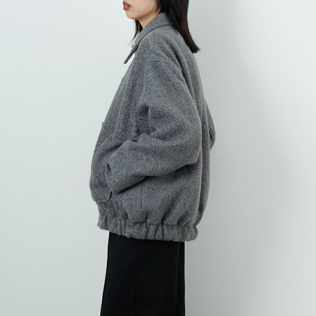 CLOCHE [クロシェ] ブークレブルゾン [55284542] ﾁｬｺｰﾙ &&モデル身長：162cm 着用サイズ：2&&