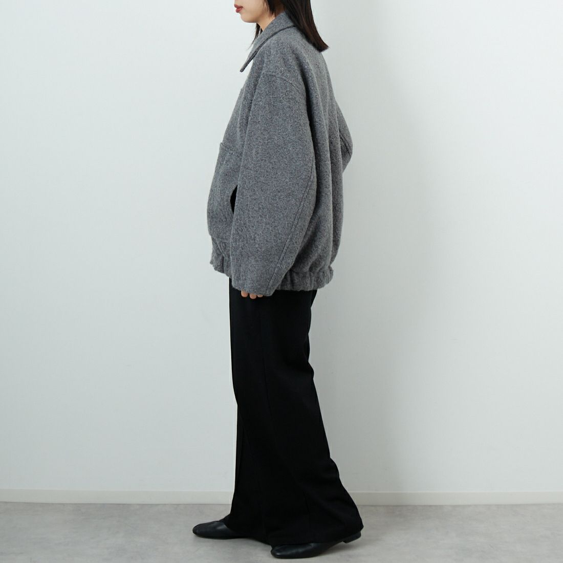 CLOCHE [クロシェ] ブークレブルゾン [55284542] ﾁｬｺｰﾙ &&モデル身長：162cm 着用サイズ：2&&