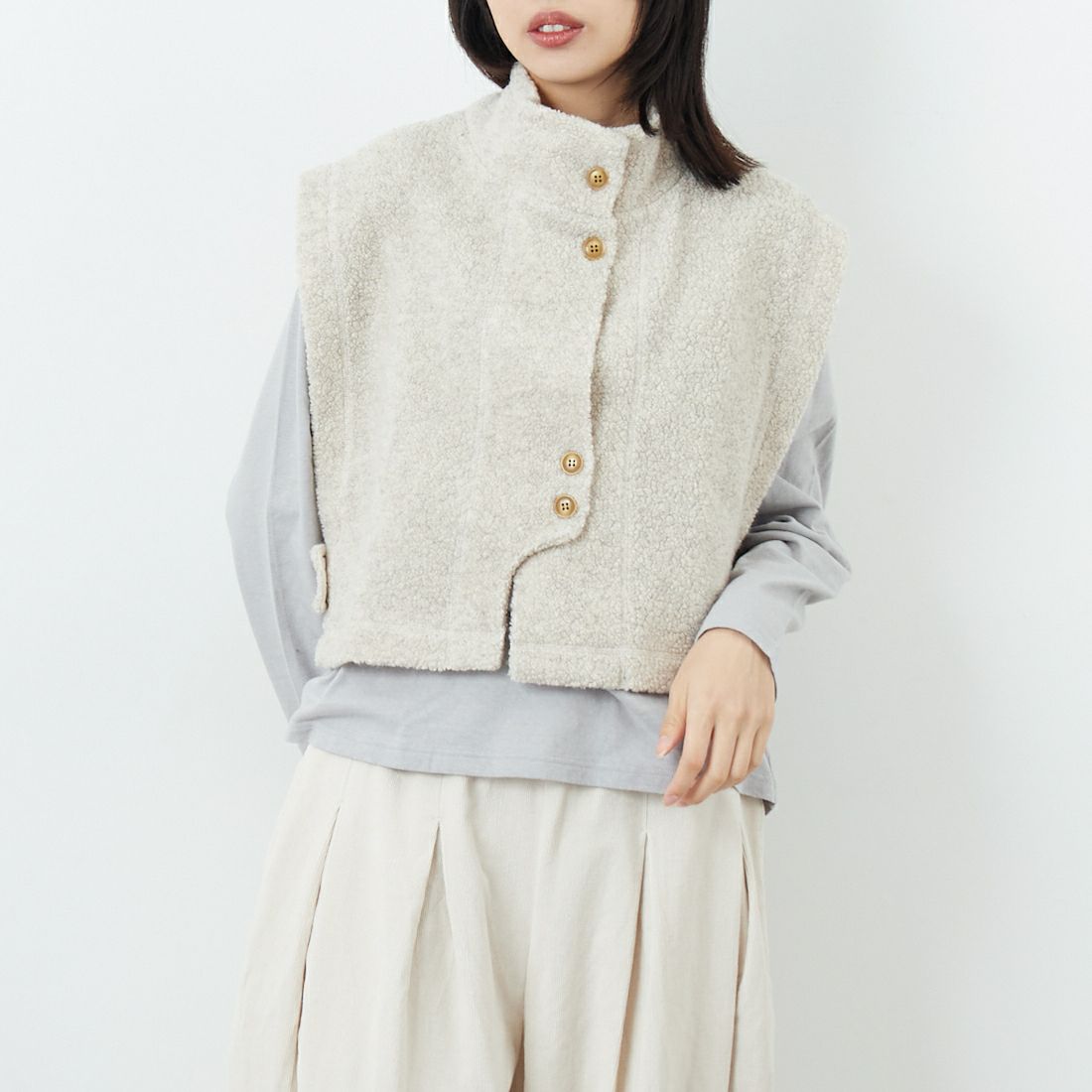 03 OATMEAL&&モデル身長：162cm 着用サイズ：F&&