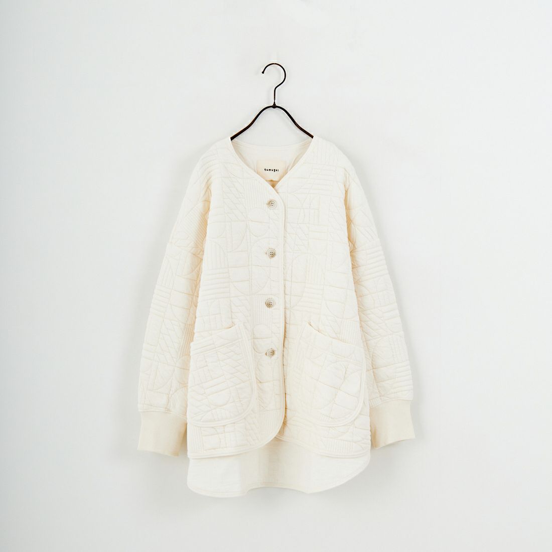 tumugu: [ツムグ] 幾何学キルティングジャケット [TC25404] 06 KINARI