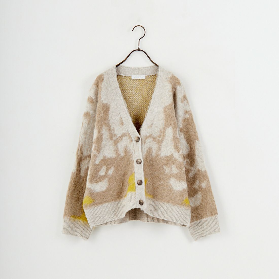 Jf Ready Made [ジェイエフレディメイド] にじみ柄Vネックカーディガン [3109236] 289 ｲｴﾛｰ