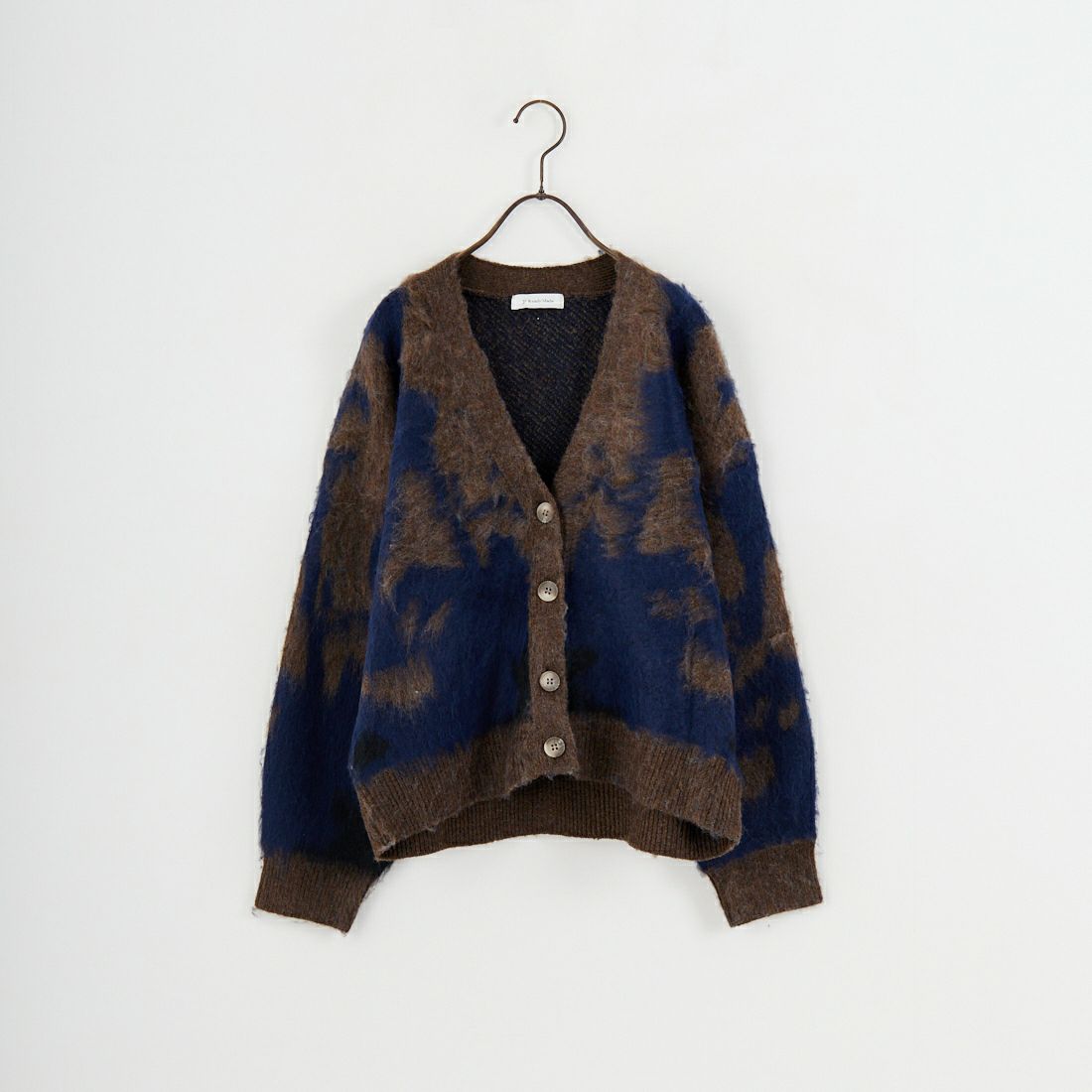 Jf Ready Made [ジェイエフレディメイド] にじみ柄Vネックカーディガン [3109236] 790 ﾌﾞﾗｳﾝ