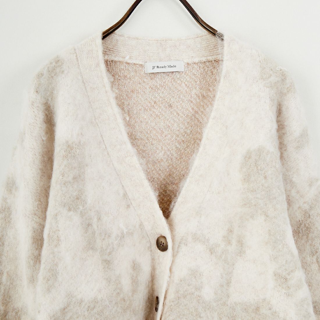 Jf Ready Made [ジェイエフレディメイド] にじみ柄Vネックカーディガン [3109236] 342 ﾋﾟﾝｸ
