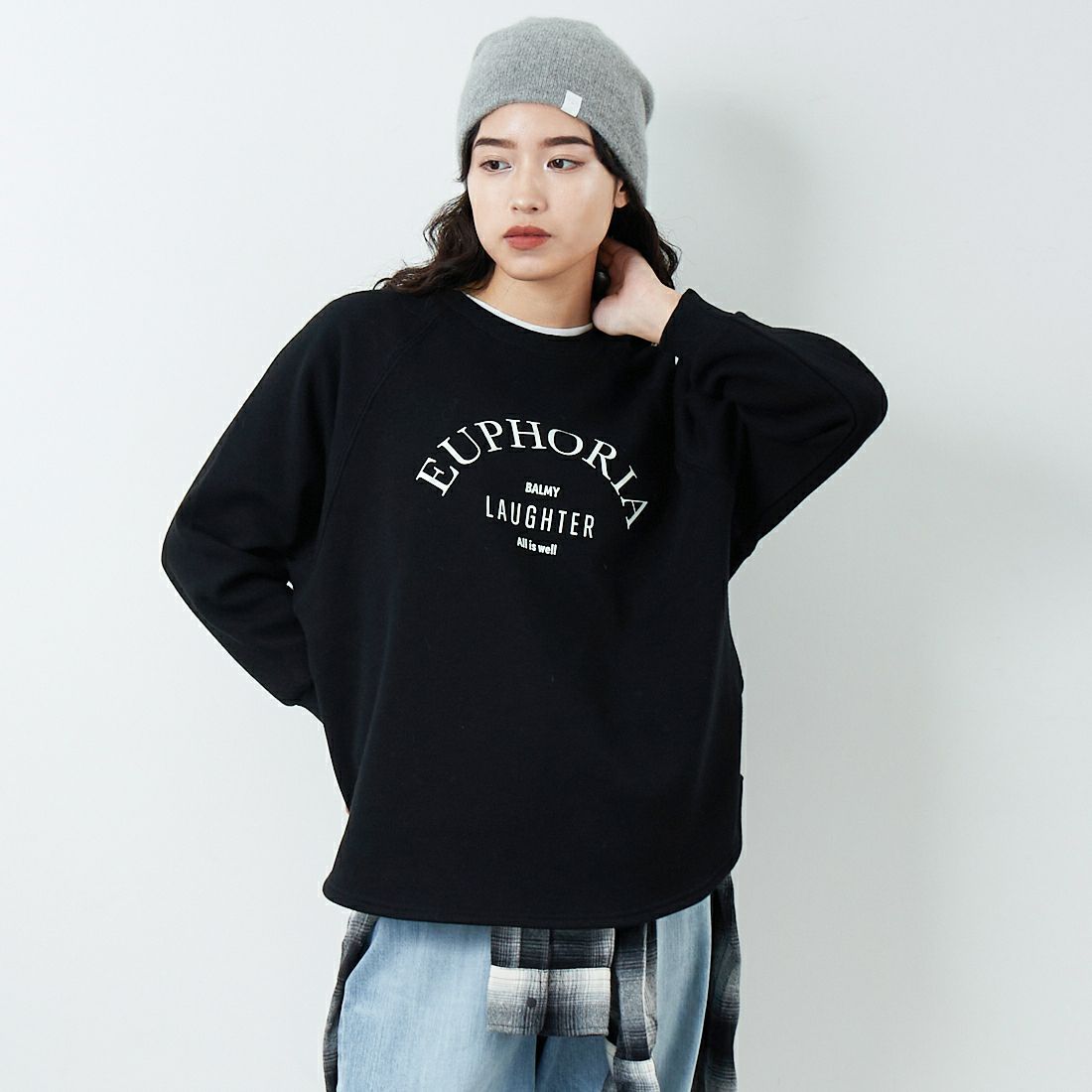 801 ﾌﾞﾗｯｸ&&モデル身長：162cm 着用サイズ：F&&