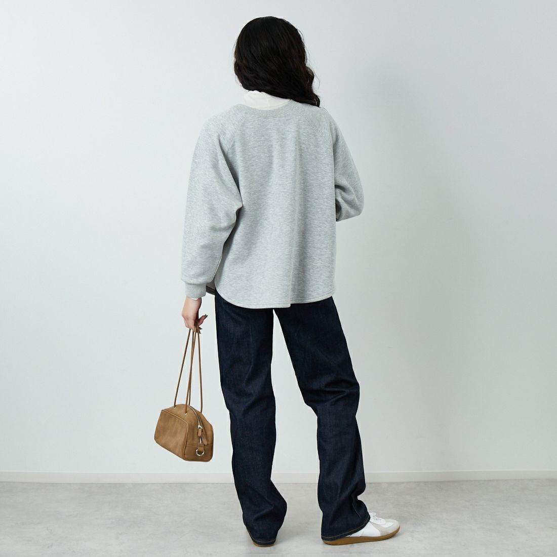 Jf Ready Made [ジェイエフレディメイド] 裏起毛プリントプルオーバー [3109151] 821 ﾓｸｸﾞﾚｰ &&モデル身長：162cm 着用サイズ：F&&