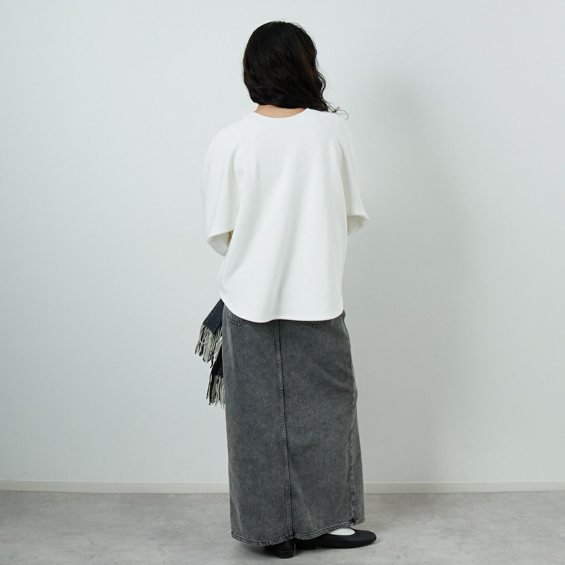 Jf Ready Made [ジェイエフレディメイド] 裏起毛プリントプルオーバー [3109151] 104 ｵﾌ &&モデル身長：162cm 着用サイズ：F&&