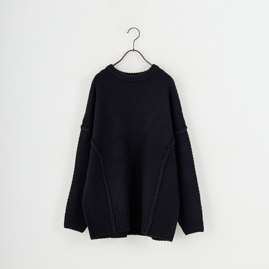 Jf Ready Made [ジェイエフレディメイド] 切替デザインクルーネックニット [3109206] 801 ﾌﾞﾗｯｸ