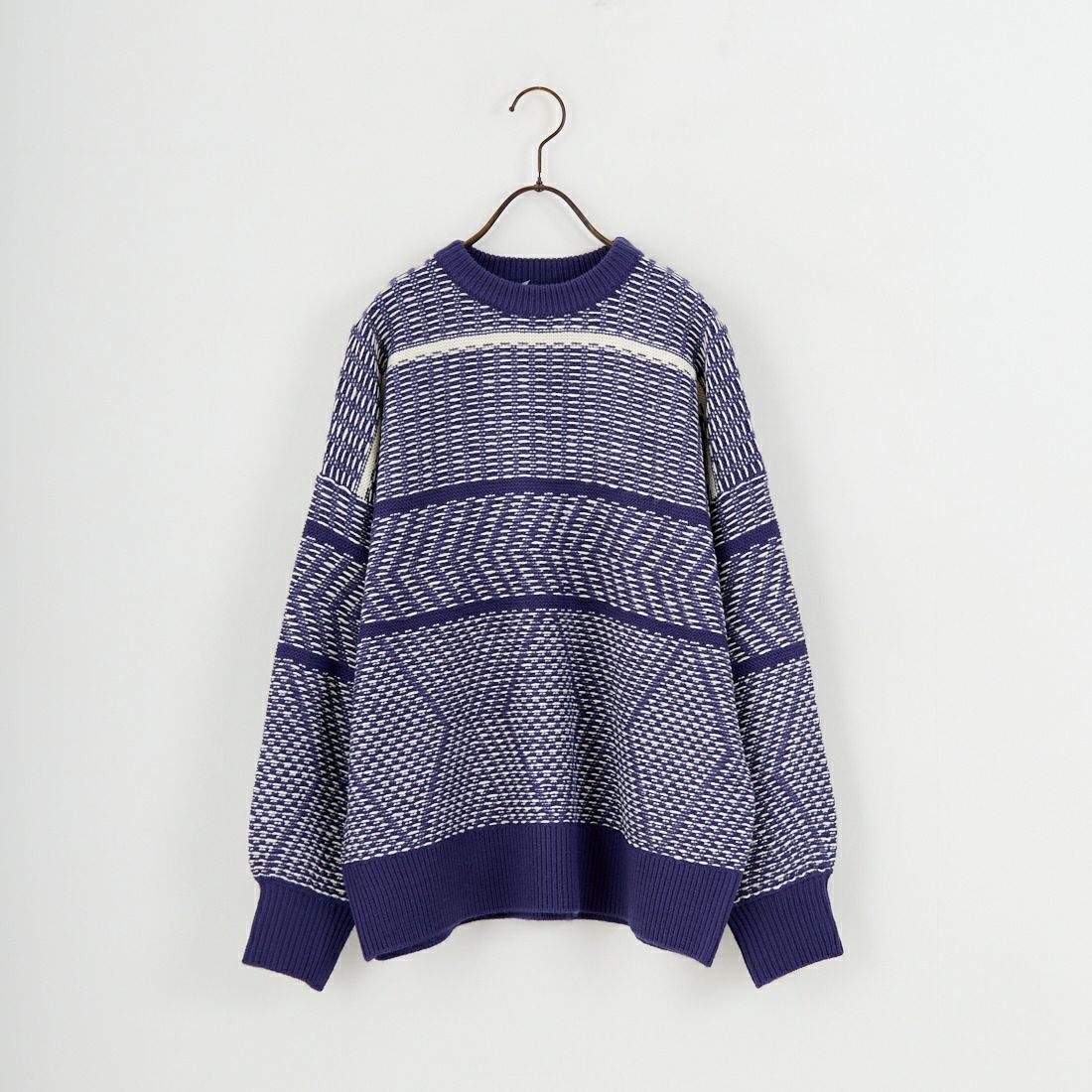 Jf Ready Made [ジェイエフレディメイド] ジャガードニットクルーネックプルオーバー [3109207] 569 ﾌﾞﾙｰ