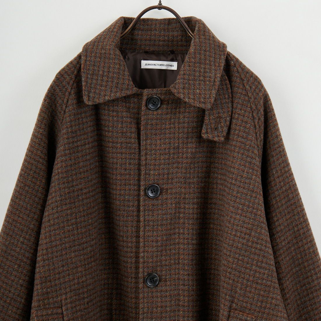 Jeans Factory Clothes [ジーンズファクトリークローズ] ワイドステンカラーミドルコート [831031IN] CHECK