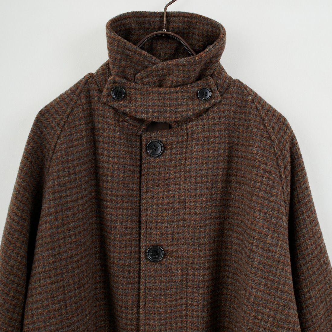 Jeans Factory Clothes [ジーンズファクトリークローズ] ワイドステンカラーミドルコート [831031IN] CHECK