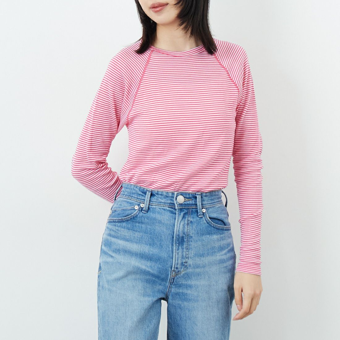 PINK/WHITE&&モデル身長：162cm 着用サイズ：S&&