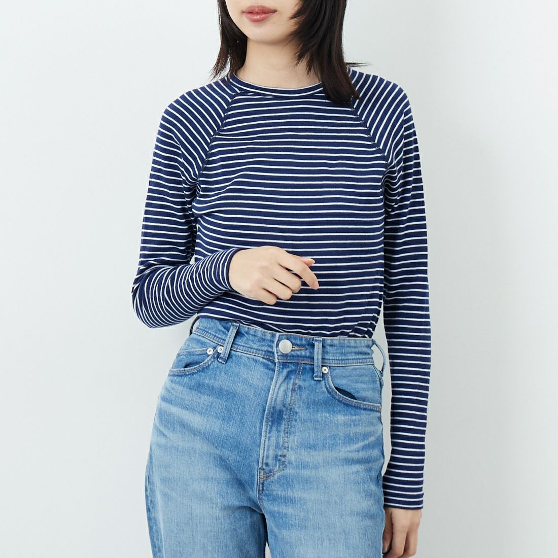 NAVY/WHITE&&モデル身長：162cm 着用サイズ：S&&