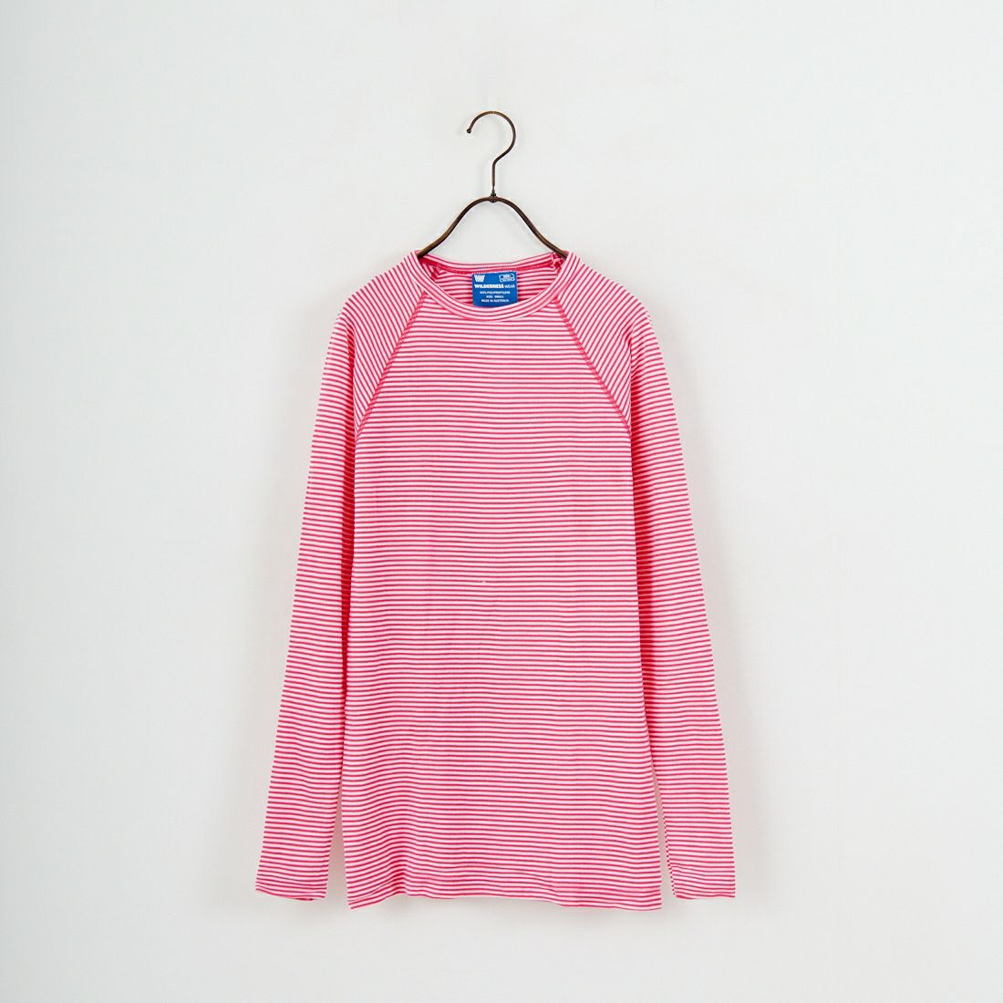 WILDERNESS WEAR [ウィルダネスウェア] ポリプロピレン ロングスリーブボーダーTシャツ [POLYPRO190-LS-CR-ST] PINK/WHITE
