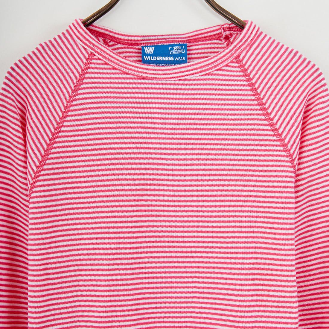 WILDERNESS WEAR [ウィルダネスウェア] ポリプロピレン ロングスリーブボーダーTシャツ [POLYPRO190-LS-CR-ST] PINK/WHITE