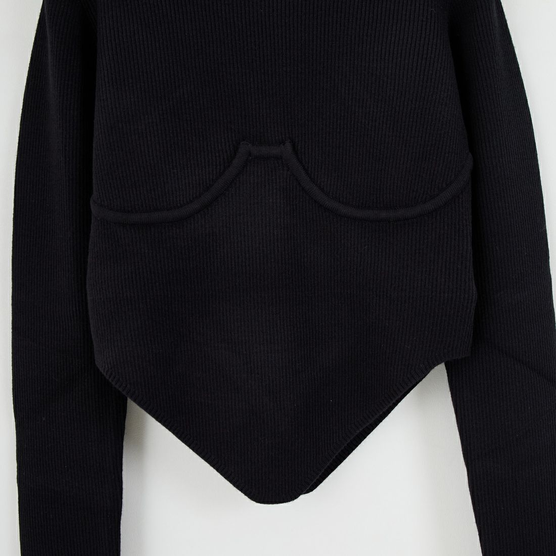 null. [ヌル] ビスチェリブニットトップス [153WNT255023] BLK