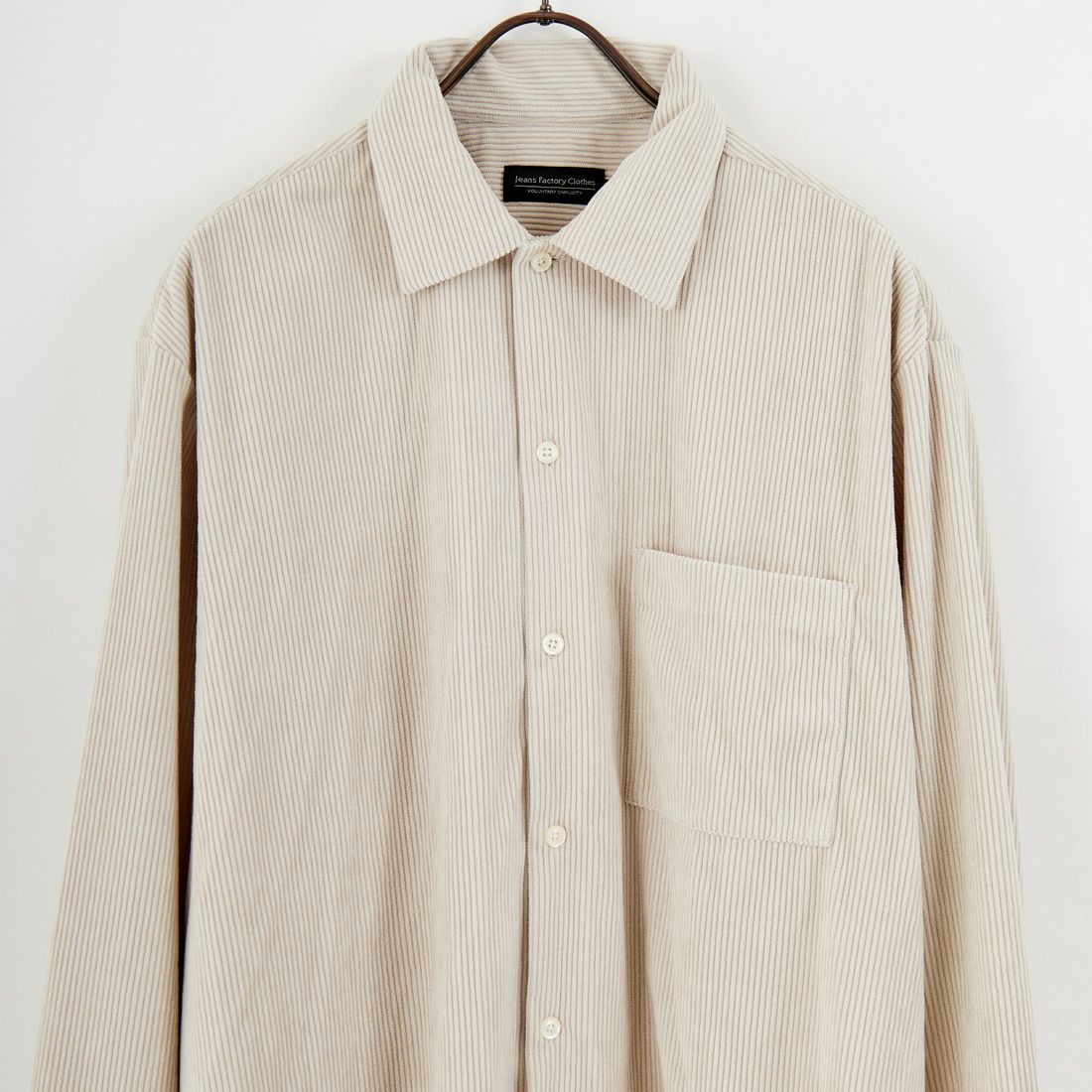 Jeans Factory Clothes [ジーンズファクトリークローズ] テックコールワンナップカラーシャツ [EPC-55109] 1 IVORY