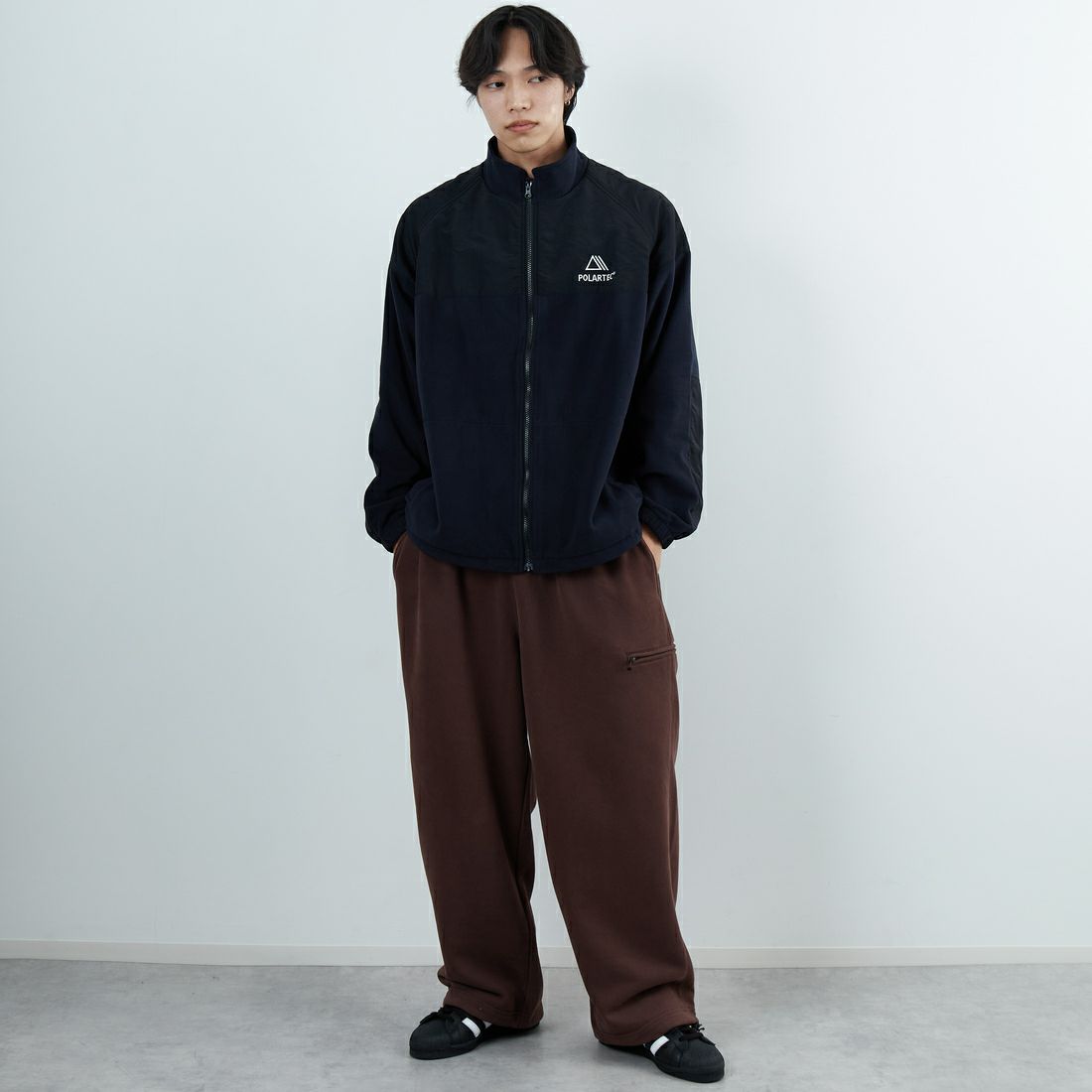 Jeans Factory Clothes [ジーンズファクトリークローズ] ポーラテック ECWCSフリースジャケット [JFC-254-041] 80 ﾌﾞﾗｯｸ &&モデル身長：179cm 着用サイズ：L&&