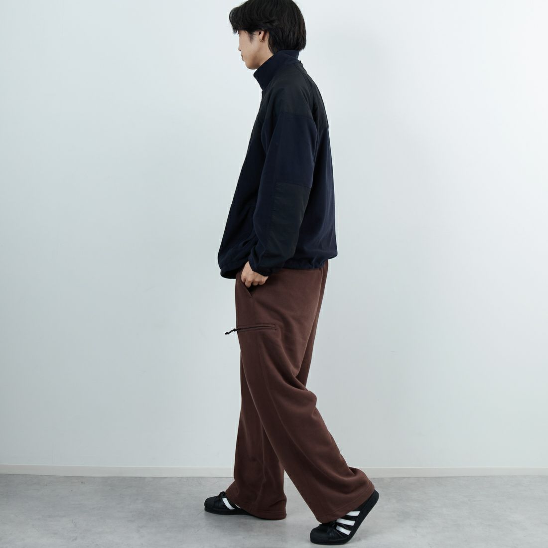 Jeans Factory Clothes [ジーンズファクトリークローズ] ポーラテック ECWCSフリースジャケット [JFC-254-041] 80 ﾌﾞﾗｯｸ &&モデル身長：179cm 着用サイズ：L&&