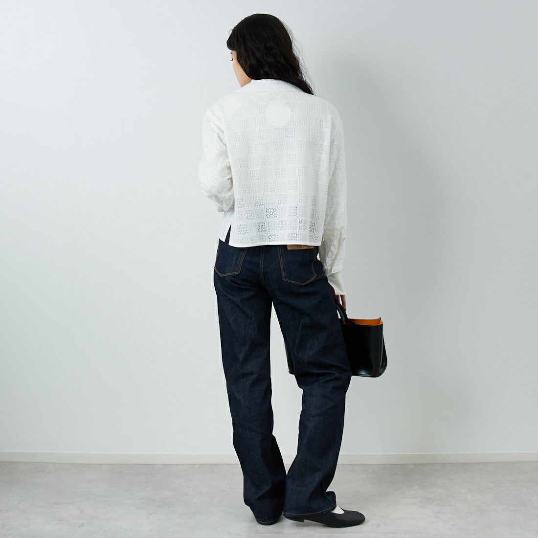 Jeans Factory Clothes [ジーンズファクトリークローズ] パッチワークショートシャツ [153317] 01 ｵﾌﾎﾜｲﾄ &&モデル身長：162cm 着用サイズ：F&&