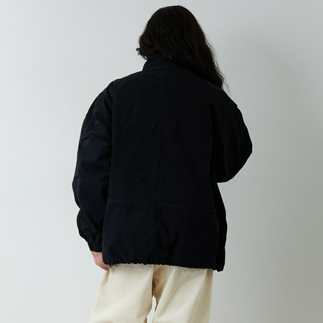 Jeans Factory Clothes [ジーンズファクトリークローズ] 3IN1 M65ショートジャケット [653210] BLACK &&モデル身長：162cm 着用サイズ：S&&